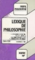 Couverture Lexique de philosophie Editions Hatier (Profil) 1989