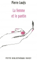 Couverture La femme et le pantin Editions Payot (Petite bibliothèque) 2013