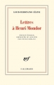 Couverture Lettres à Henri Mondor Editions Gallimard  (Blanche) 2013