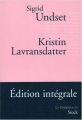 Couverture Kristin Lavransdatter Editions Stock (La Cosmopolite) 2007