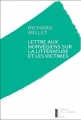 Couverture Lettre aux norvégiens sur la littérature et les victimes Editions Pierre Guillaume de Roux 2014