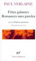 Couverture Fêtes galantes, Romances sans paroles Editions Gallimard  (Poésie) 1973