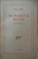 Couverture Monsieur Teste Editions Gallimard  (Blanche) 1946