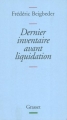 Couverture Dernier inventaire avant liquidation Editions Grasset 2001