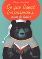 Couverture Ce que lisent les animaux avant de dormir Editions Sarbacane 2014