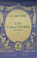 Couverture Les caractères (extraits), tome 1 Editions Larousse (Classiques) 1934