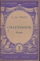 Couverture Chatterton Editions Larousse (Classiques) 1937