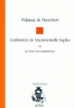Couverture Confession de Mademoiselle Sapho ou la secte des anandrynes Editions Arléa 1999