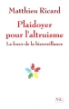 Couverture Plaidoyer pour l'altruisme Editions NiL 2013