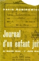 Couverture Journal d'un enfant juif : 21 mars 1940 - 1er juin 1942 Editions Robert Laffont 1960