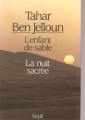 Couverture L'enfant de sable, La nuit sacrée Editions Seuil 1987