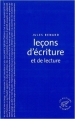 Couverture Leçons d'écriture et de lecture Editions du Sonneur 2009