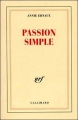 Couverture Passion simple Editions Gallimard  (Blanche) 1991