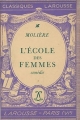 Couverture L'École des femmes Editions Larousse (Classiques) 1935