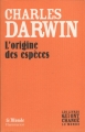 Couverture L'origine des espèces Editions Flammarion / Le Monde (Les livres qui ont changés le monde) 2009