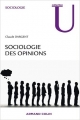 Couverture Sociologie des opinions Editions Armand Colin (U) 2011