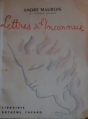 Couverture Lettres à l'inconnue Editions Fayard 1956