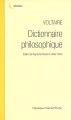 Couverture Dictionnaire philosophique Editions Garnier (Classiques) 2008