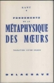 Couverture Fondements de la métaphysique des moeurs Editions Delagrave 1987
