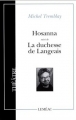Couverture Hosanna/La duchesse de Langeais Editions Leméac (Théâtre) 2012