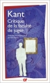 Couverture Critique de la faculté de juger Editions Flammarion (GF) 2015