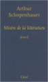 Couverture Misère de la littérature Editions Circé 2010