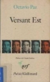 Couverture Versant Est Editions Gallimard  (Poésie) 1978