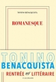 Couverture Romanesque Editions Gallimard  (Blanche) 2016