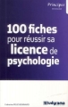 Couverture 100 fiches pour réussir sa licence de psychologie Editions Studyrama 2013