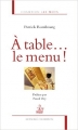 Couverture À table ... le menu ! Editions Honoré Champion 2013
