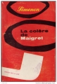 Couverture La colère de Maigret Editions Feryane 1995