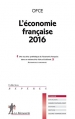 Couverture L'économie française 2016 Editions La Découverte (Repères) 2015