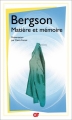 Couverture Matière et mémoire Editions Flammarion (GF) 2012