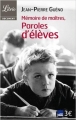 Couverture Mémoire de maîtres, paroles d'élèves Editions Librio (Document) 2012