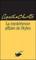 Couverture La Mystérieuse Affaire de Styles Editions du Masque 2002