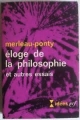 Couverture Eloge de la philosophie et autres essais Editions Gallimard  (Idées) 1965