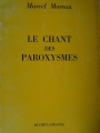 Couverture Le chant des Paroxysmes Editions Buchet / Chastel 1967