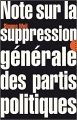 Couverture Note sur la suppression générale des partis politiques Editions Allia (Petite Collection) 2017