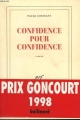 Couverture Confidence pour confidence Editions Gallimard  (Blanche) 1998