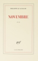 Couverture Novembre Editions Gallimard  (Blanche) 2017