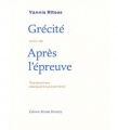 Couverture Grécité suivi de Après l'épreuve Editions Bruno Doucey 2014