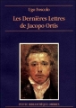Couverture Les Dernières Lettres de Jacopo Ortis Editions Ombres (Petite bibliothèque ombres) 1994