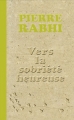 Couverture Vers la sobriété heureuse Editions Babel 2010