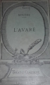 Couverture L'Avare Editions Hachette 1921