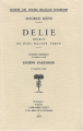 Couverture Délie : Object de plus haulte vertu Editions Société des Textes Français Modernes 1987