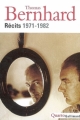 Couverture Récits 1971-1982 Editions Gallimard  (Quarto) 2007