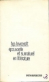 Couverture Épouvante et surnaturel en littérature Editions Christian Bourgois  1969