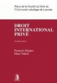 Couverture Droit international privé Editions Larcier 2014