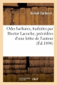 Couverture Odes barbares Editions Hachette / BnF 2016