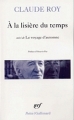 Couverture À la lisière du temps suivi de Le voyage d'automne Editions Gallimard  (Poésie) 2005